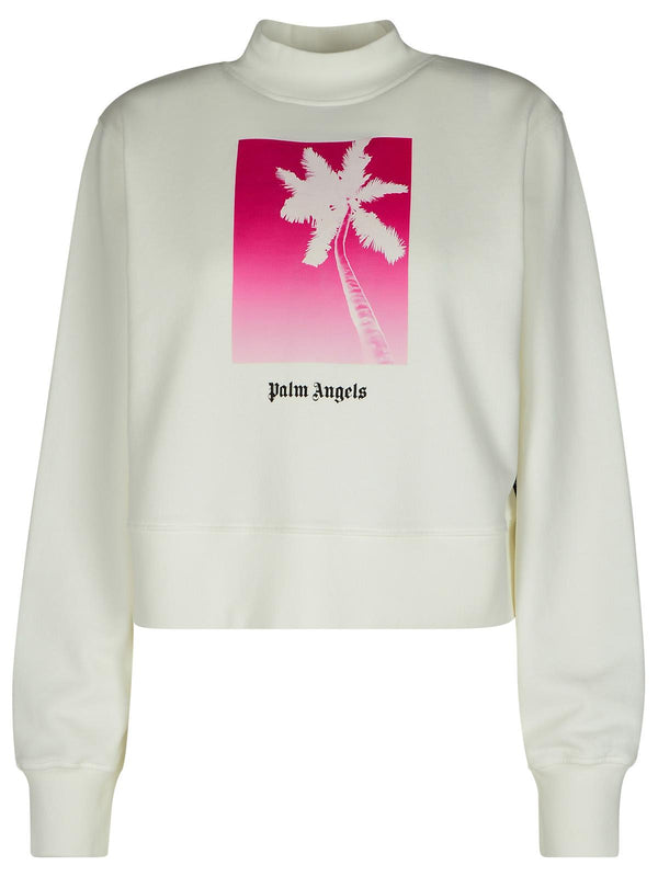 Palm Angels 'solarized' White Cotton Sweatshirt