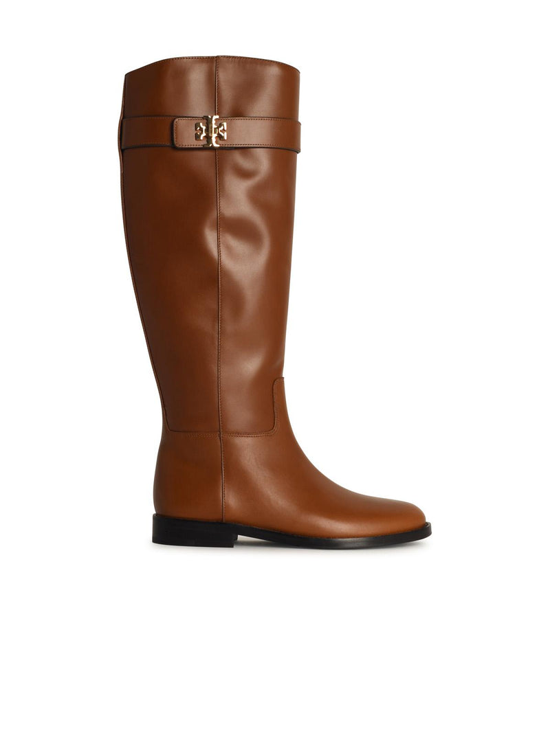 Tory Burch Botas Tory Burch LOCK de cuero marrón para mujer - World Class Fashion
