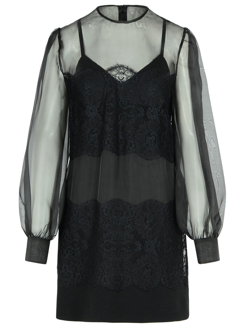Dolce & Gabbana Dolce & Gabbana Black Silk Organza Dress - World Class Fashion