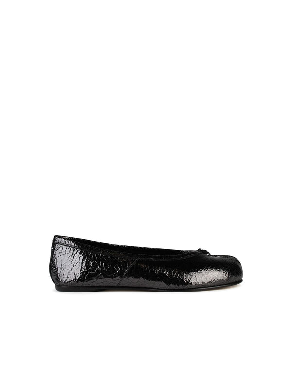 Maison Margiela 'ballet' Black Shiny Leather Ballet Flats