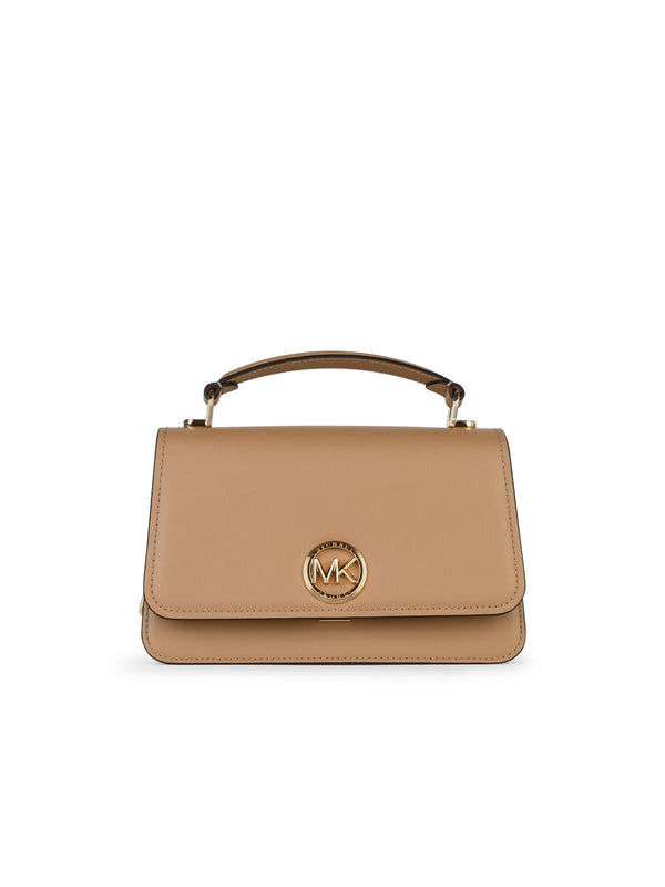 Michael Michael Kors 'delancey' Medium Bag In Beige Leather