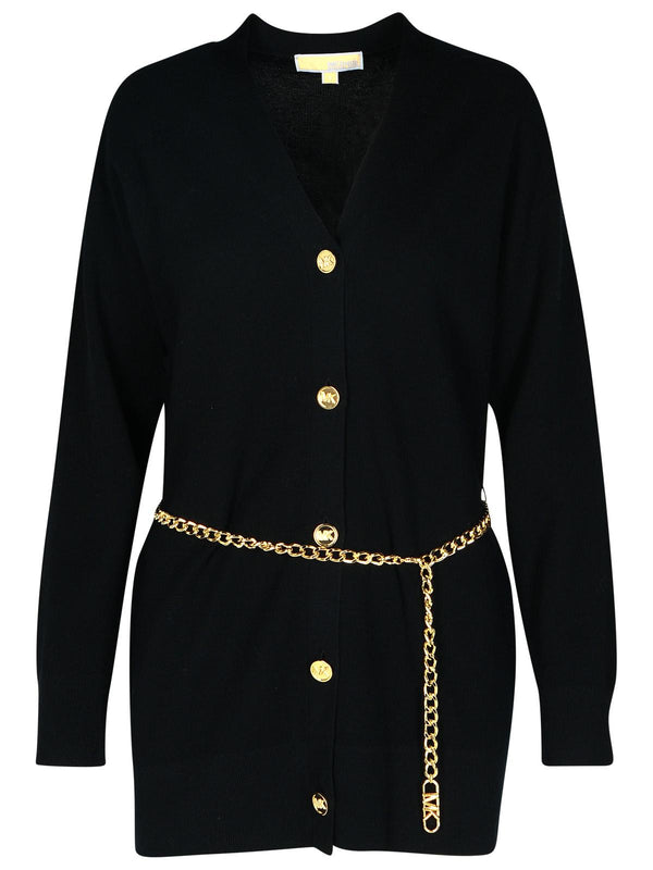 Michael Michael Kors Black Merino Wool Cardigan