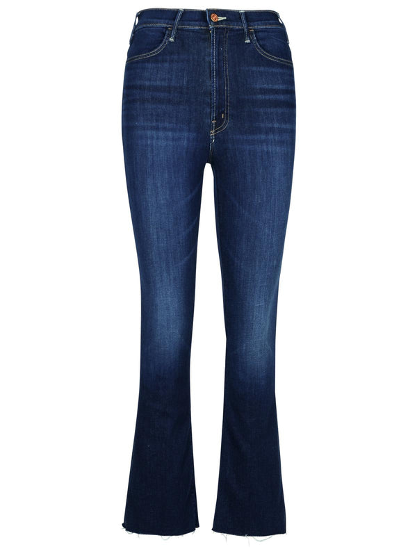 Mother 'hustler' Dark Blue Cotton Blend Jeans