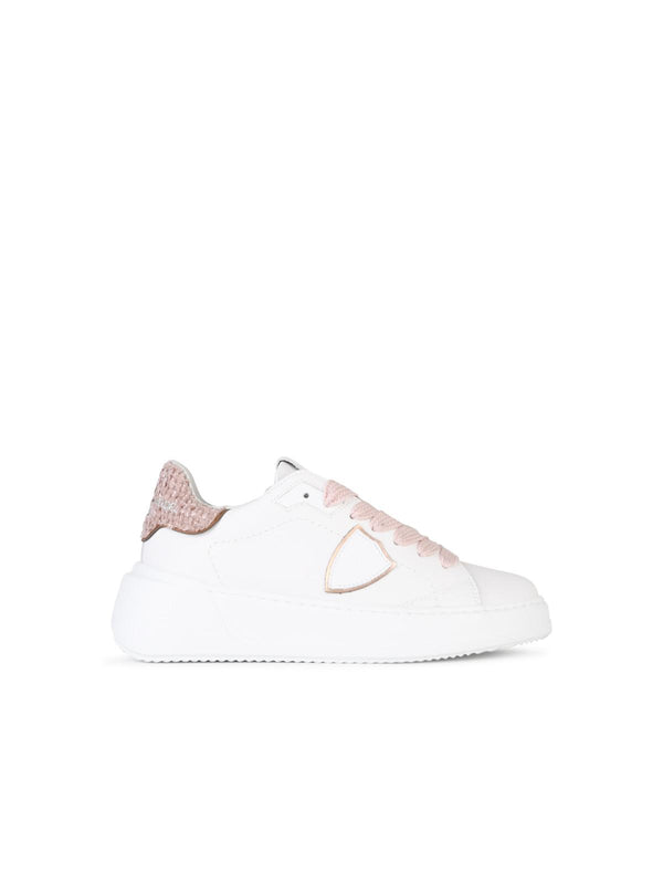 Philippe Model 'temple' White Leather Sneakers