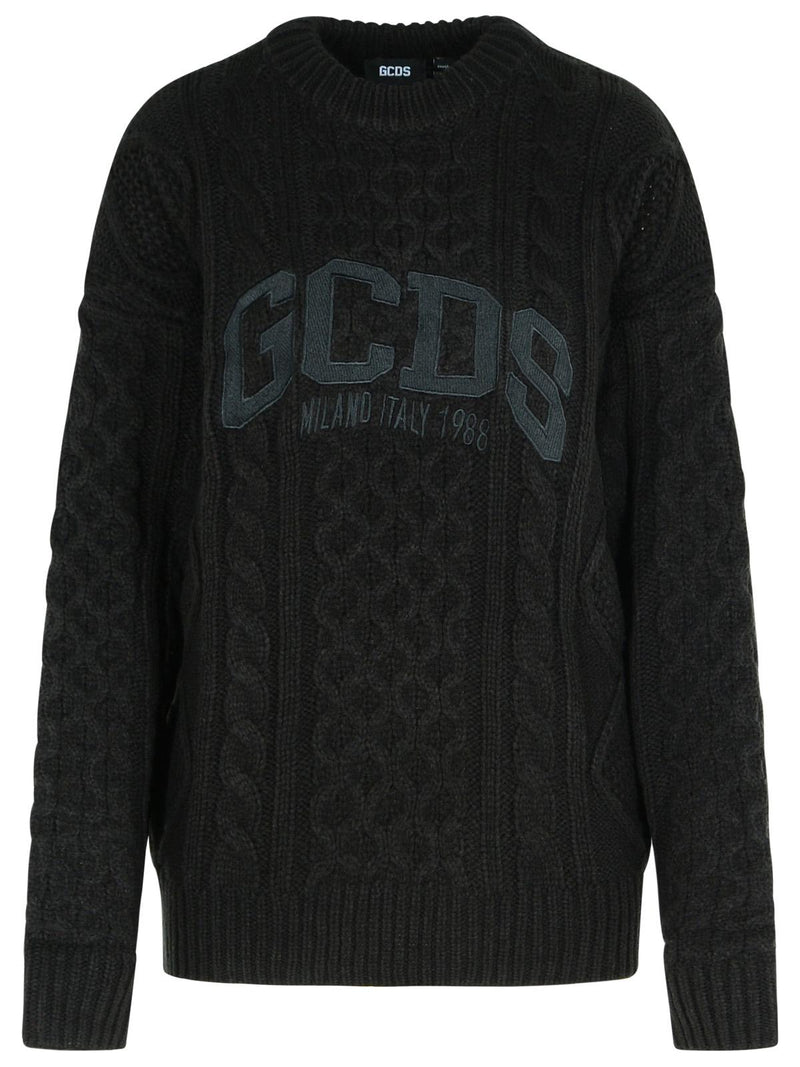 Gcds Gcds Sudadera de mezcla acrílica negra para mujer - World Class Fashion
