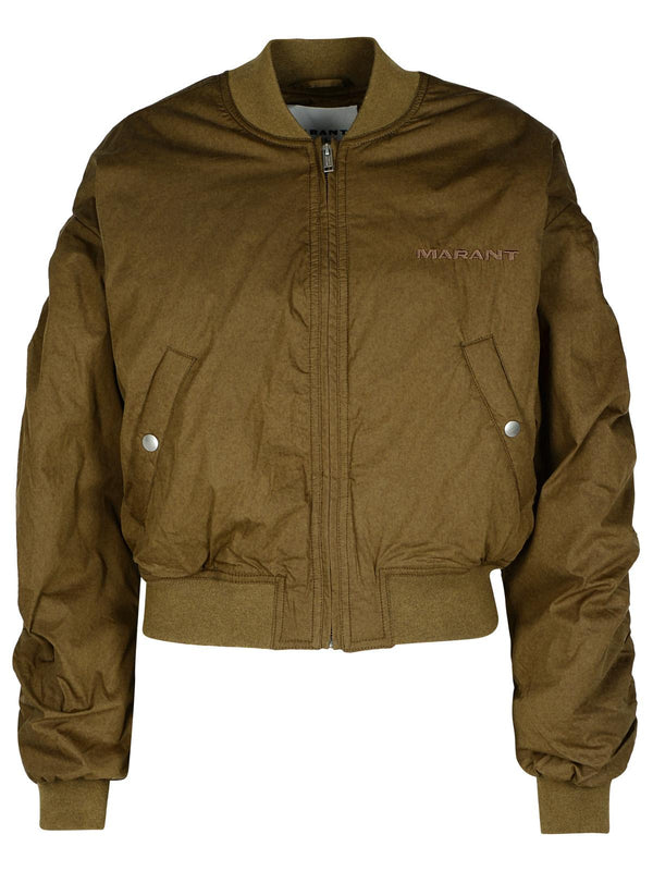 Isabel Marant Etoile 'bessime' Bomber Jacket In Green Cotton Blend