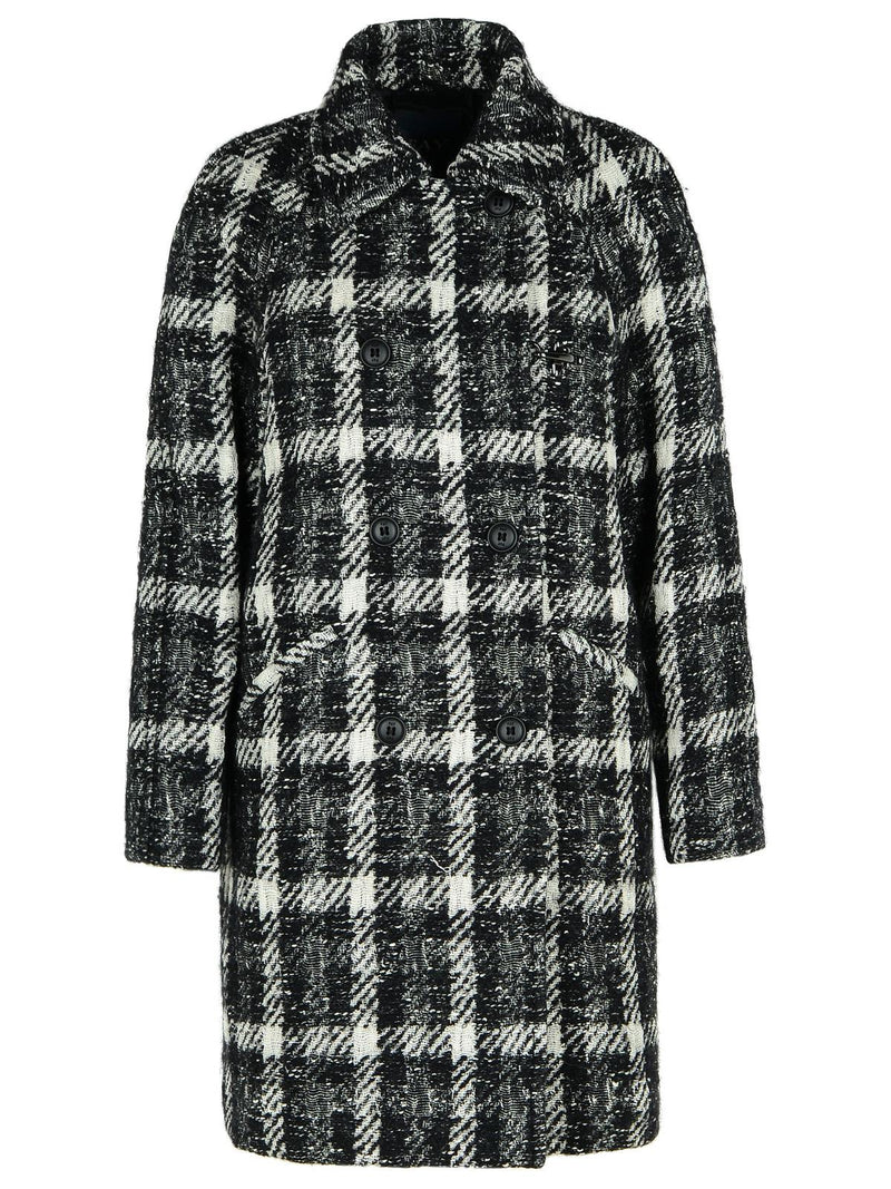 Fay Fay Cotton Blend Double-Breasted Coat Black - World Class Fashion