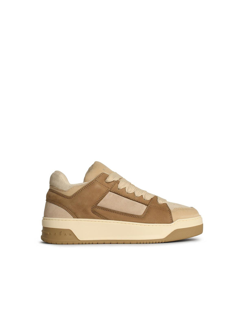 Hogan Zapatillas Hogan H667 de piel beige para hombre - World Class Fashion