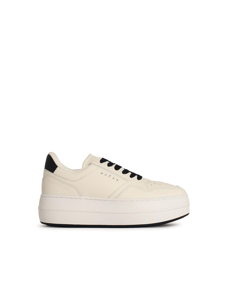 Hogan Zapatillas Hogan H670 de cuero blanco para mujer - World Class Fashion