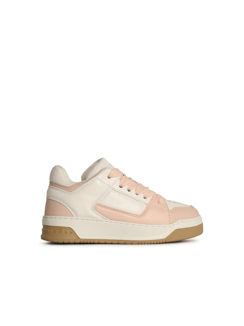 Hogan Zapatillas de piel rosas Hogan H667 para mujer - World Class Fashion