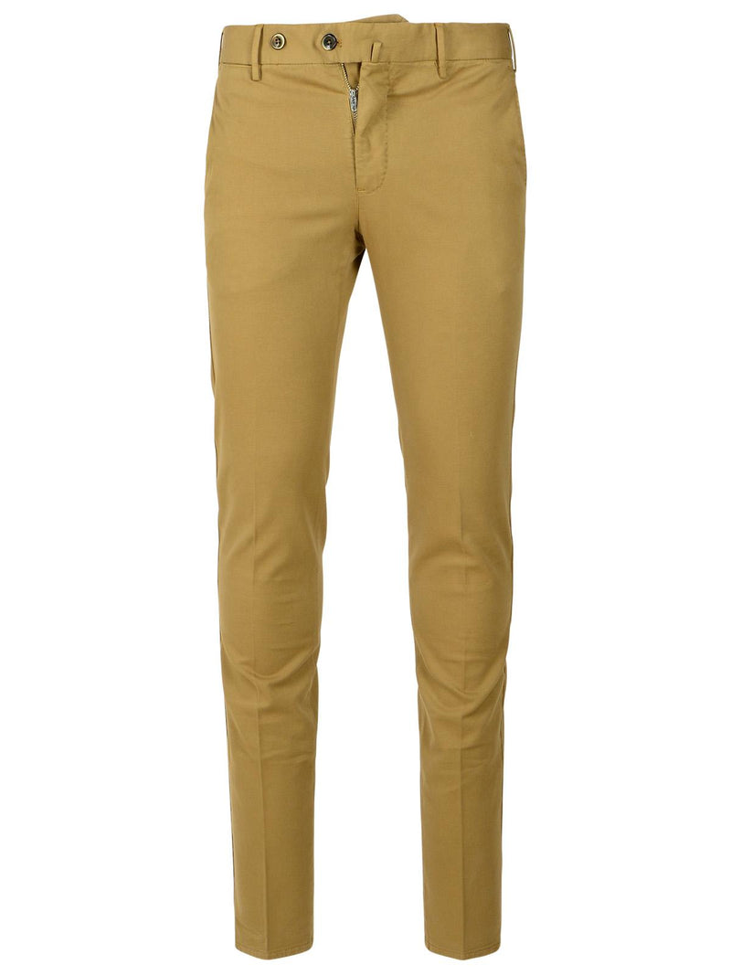 Pt01 Pt01 SUPERSLIM Brown Cotton Pants - World Class Fashion