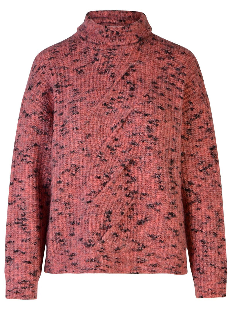 Moschino Jeans Moschino Jeans Jersey de cuello alto de mezcla de lana rosa - World Class Fashion