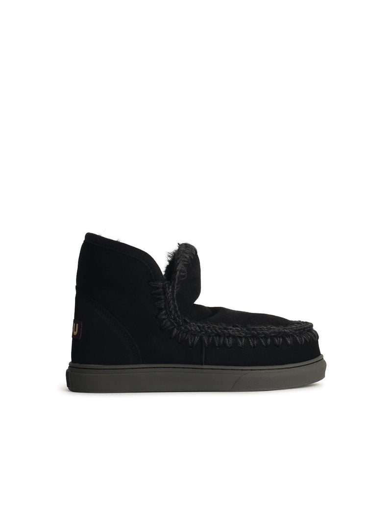 Mou Mou Eskimo Sneaker Black Leather Women Boots - World Class Fashion