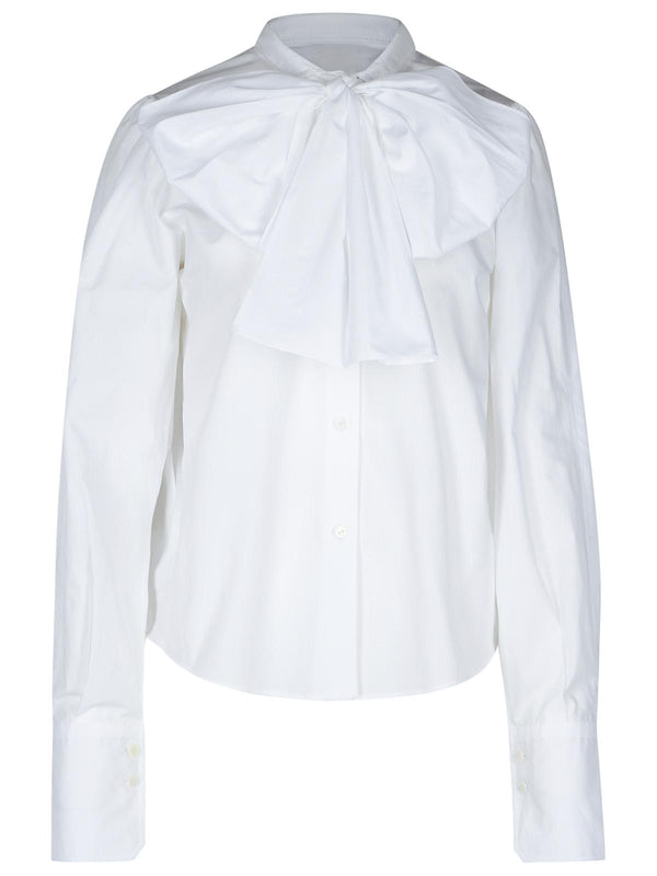 Patou 'ascot' White Cotton Blouse