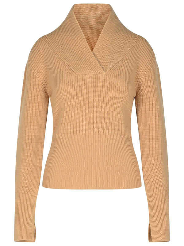 Patou Beige Wool Blend Turtleneck Sweater