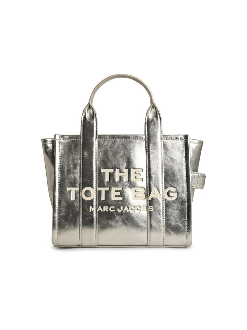 Marc Jacobs Bolso de piel plateado Marc Jacobs Small Tote para mujer - World Class Fashion