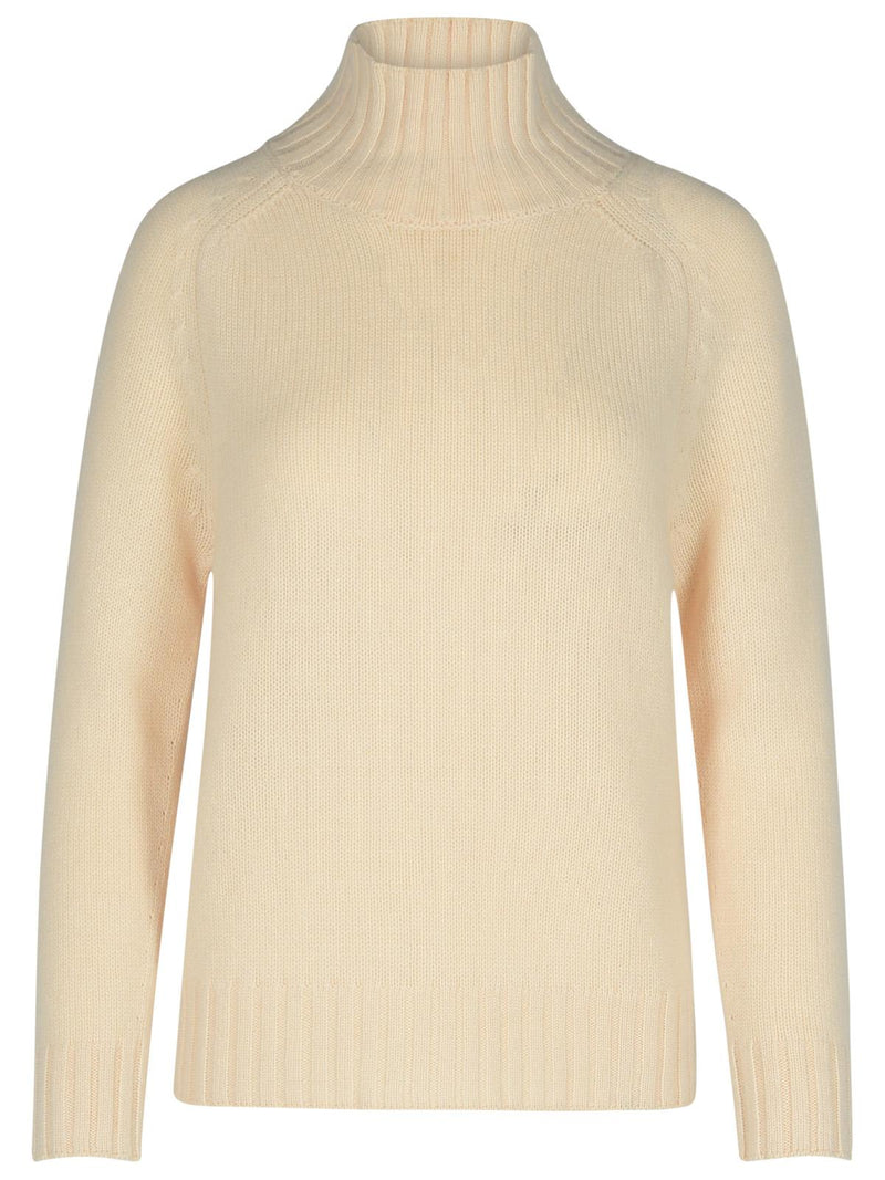 Puro Tatto Suéter de cuello alto de cachemira Puro Tatto Ivory para mujer - World Class Fashion
