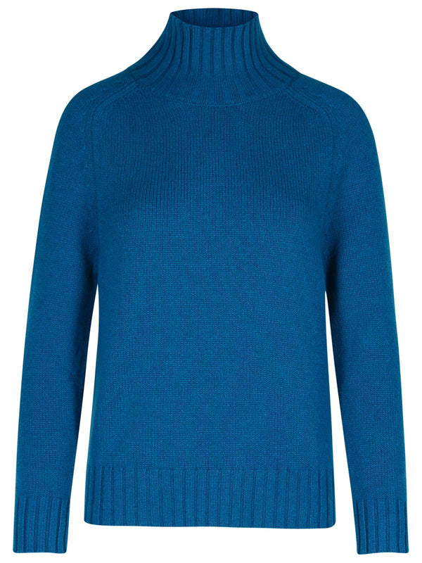 Puro Tatto Blue Cashmere Turtleneck Sweater