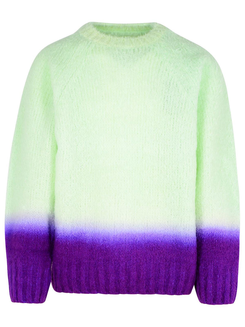 Sacai Suéter Sacai GRADATION de mezcla de alpaca verde - World Class Fashion