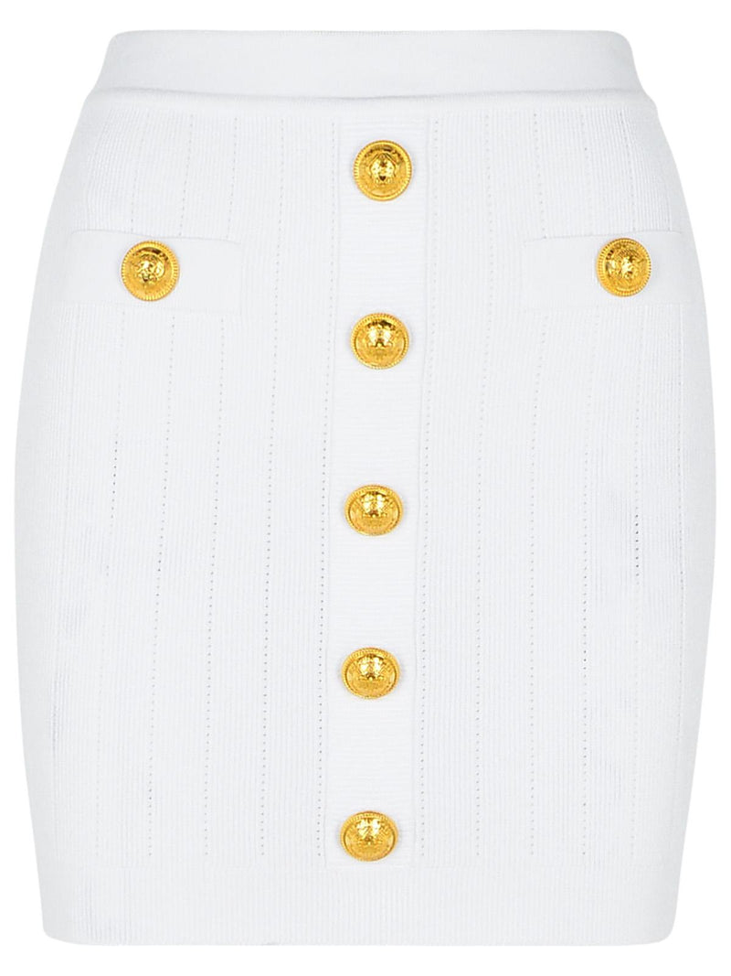 Balmain Balmain Mini Skirt White Viscose Blend Women - World Class Fashion