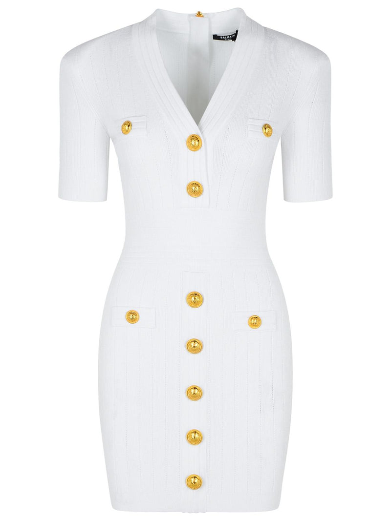 Balmain Balmain Viscose Blend Dress White Women - World Class Fashion