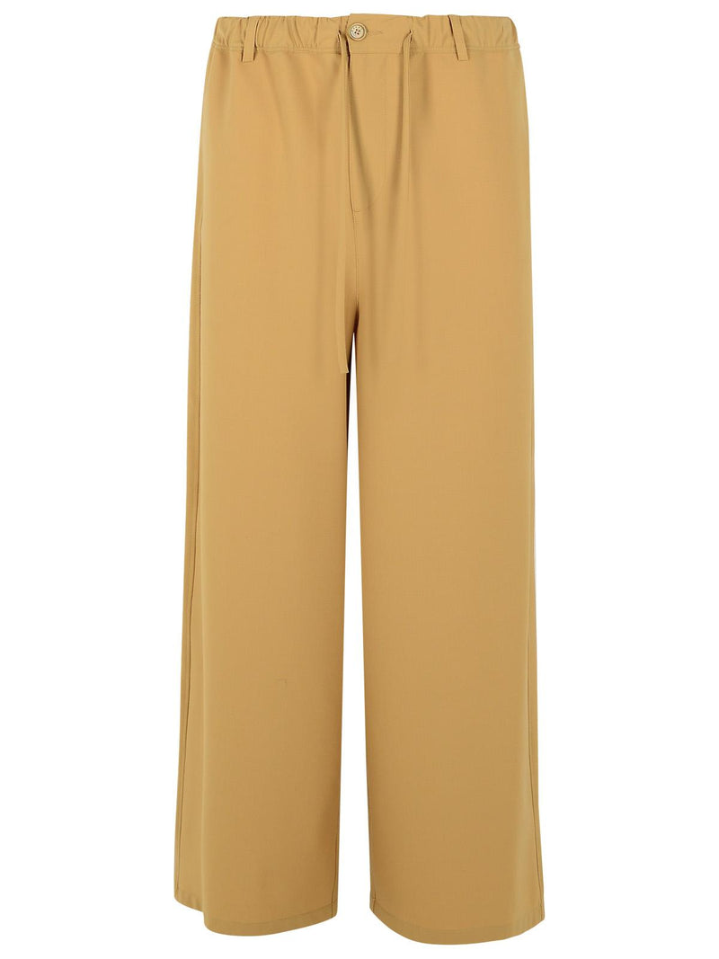 Marni Marni Virgin Wool Blend Trousers Beige Men - World Class Fashion
