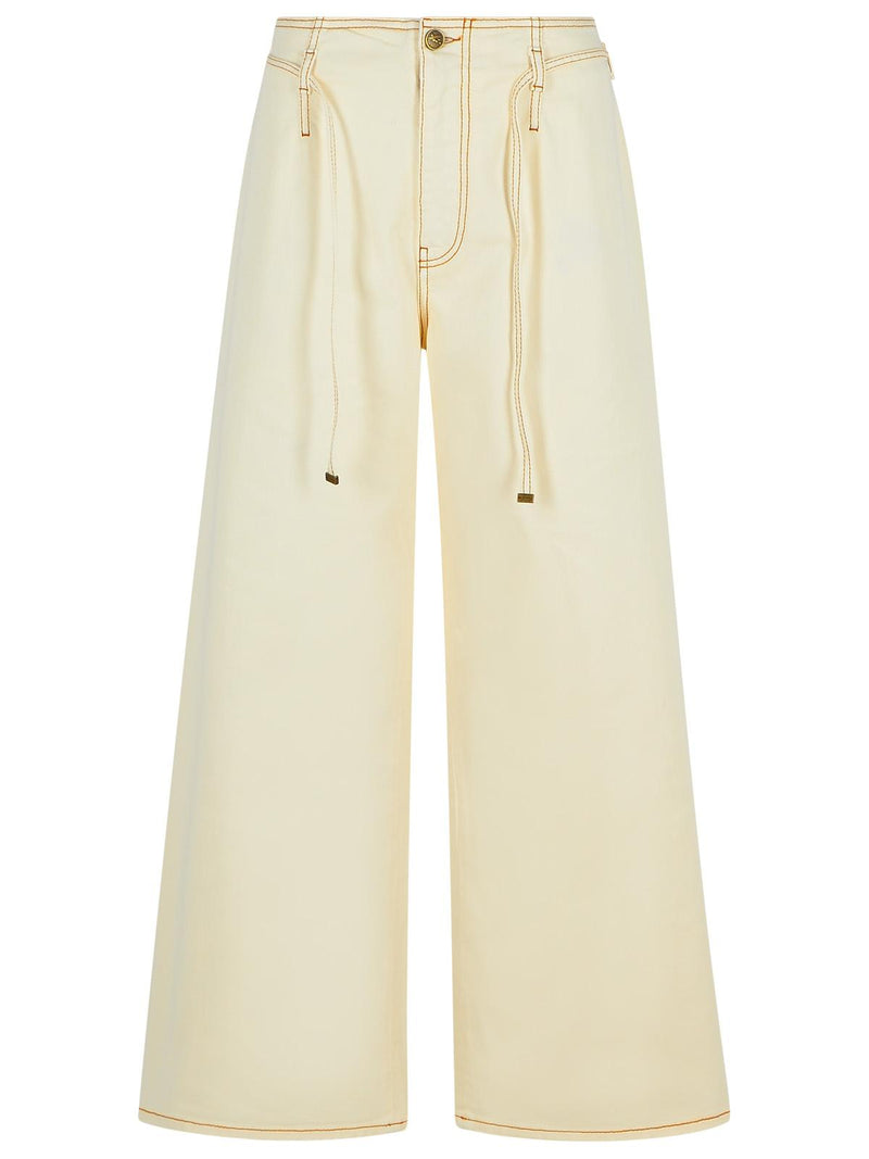 Etro Etro Cream Stretch Cotton Denim Jeans Women - World Class Fashion