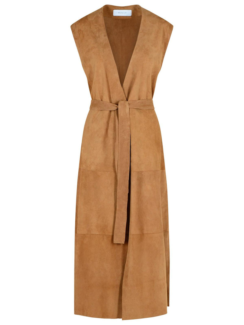 Bully Chaqueta de cuero beige para mujer Bully - World Class Fashion