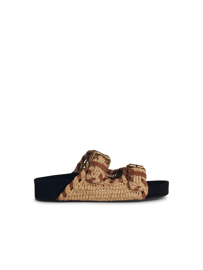 Isabel Marant Etoile Isabel Marant Etoile LENNYO Beige Palm Slipper - World Class Fashion