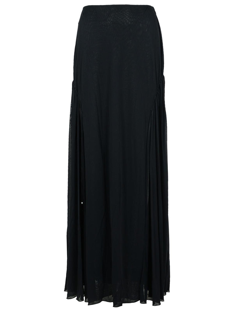 Lanvin Lanvin Flared Black Viscose Blend Skirt - World Class Fashion