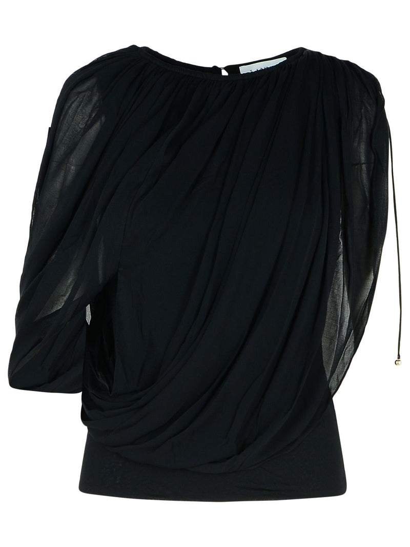 Lanvin Lanvin Draped Viscose Blend Top Black Women - World Class Fashion