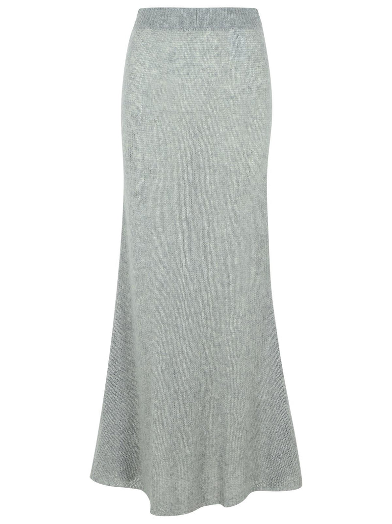Lisa Yang Lisa Yang KELSY Falda larga de mezcla de seda gris - World Class Fashion