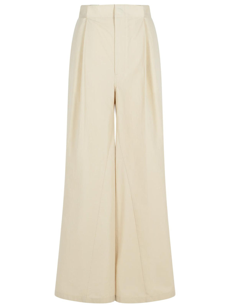 Maison Margiela Maison Margiela 'OVER' Ivory Cotton Blend Pants - World Class Fashion