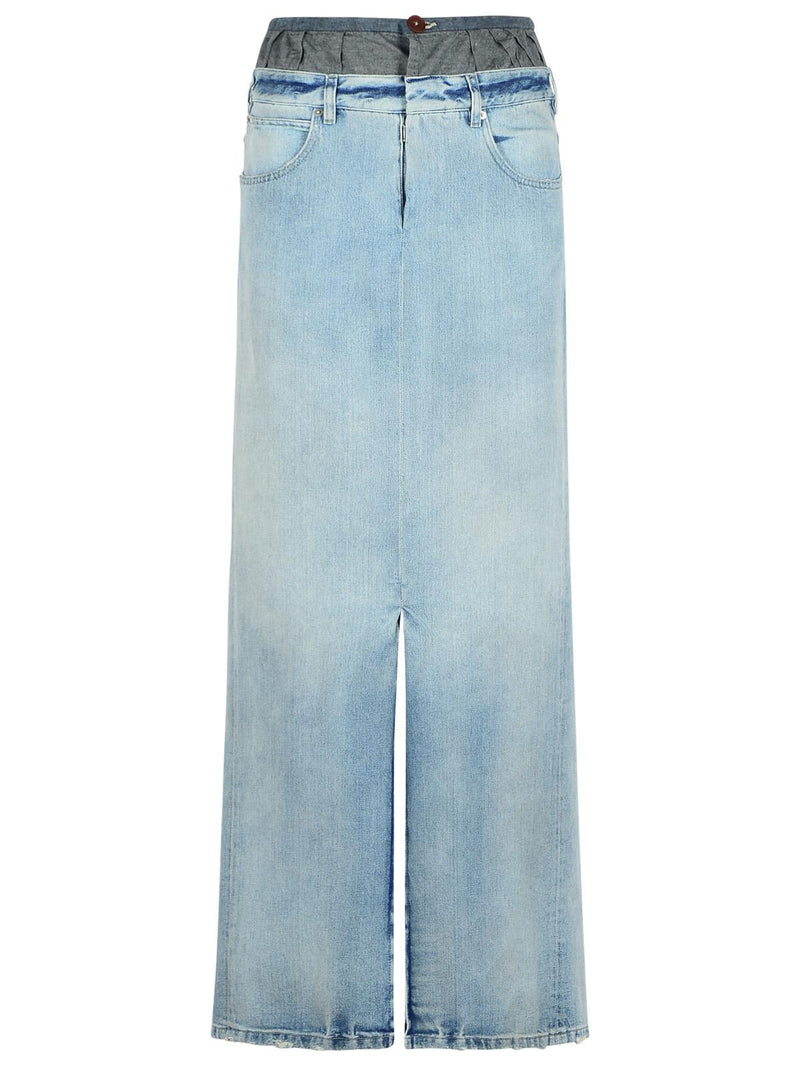 Maison Margiela Maison Margiela Denim Skirt Light Blue Women - World Class Fashion