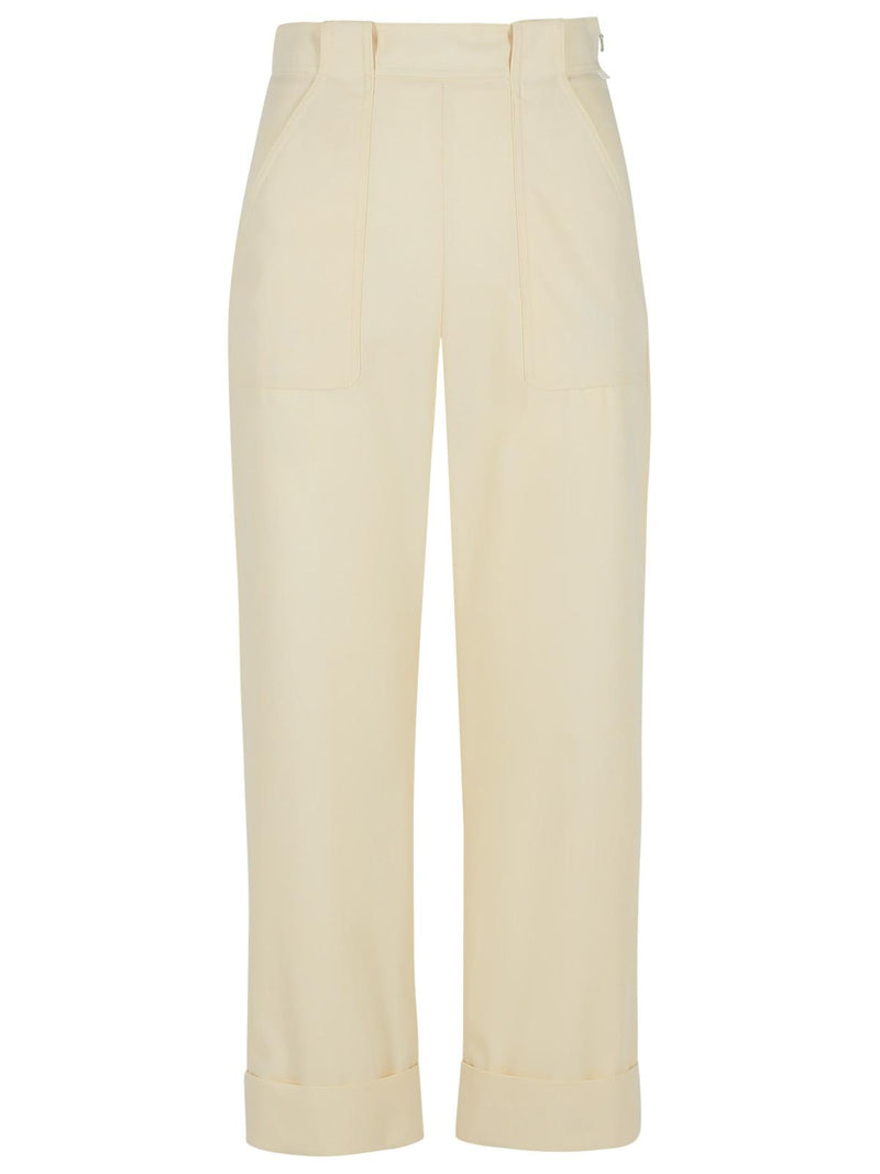 Max Mara Max Mara Palio White Cotton Trousers - World Class Fashion