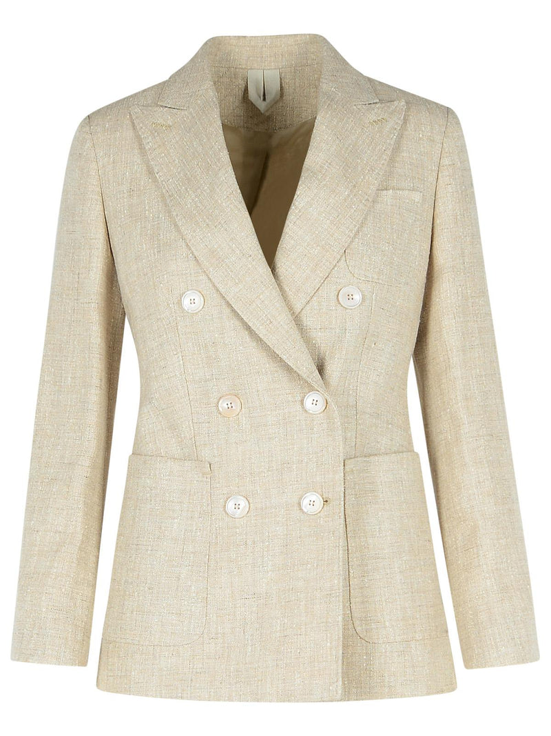 Max Mara Americana de lino Max Mara para mujer en color marfil - World Class Fashion