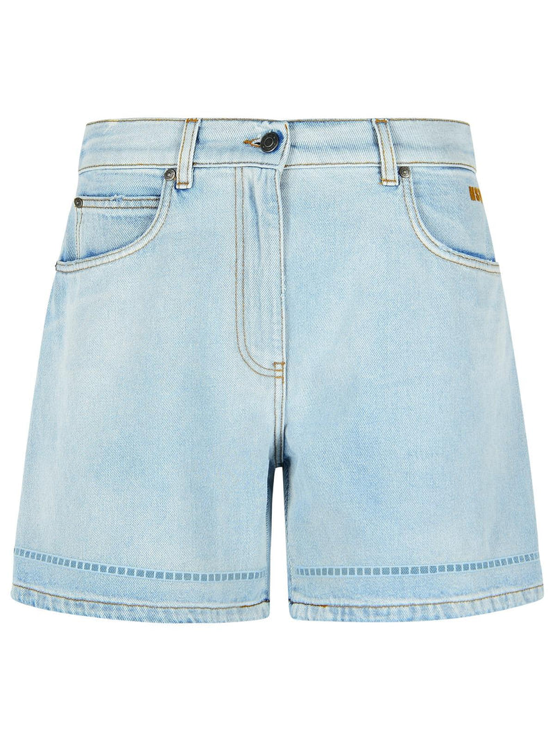 Msgm Msgm Light Blue Denim Women Shorts - World Class Fashion