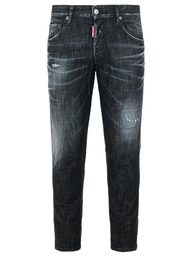 Dsquared2 Dsquared2 SKATER Washed Black Cotton Jeans - World Class Fashion