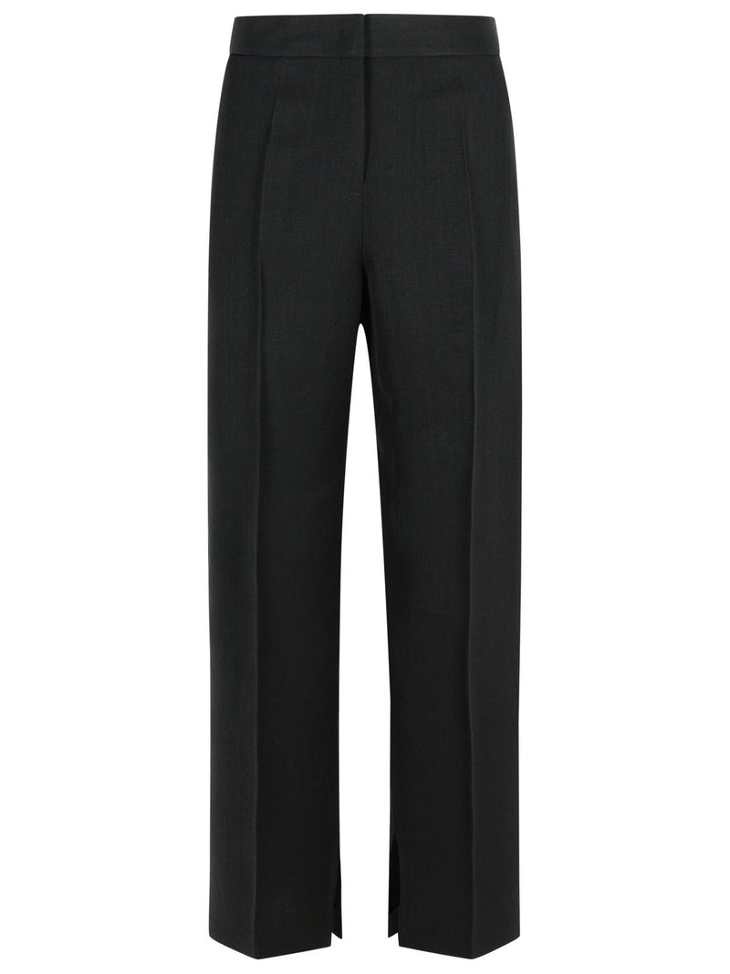 Jil Sander Jil Sander Pantalón de mezcla de viscosa negro para mujer - World Class Fashion