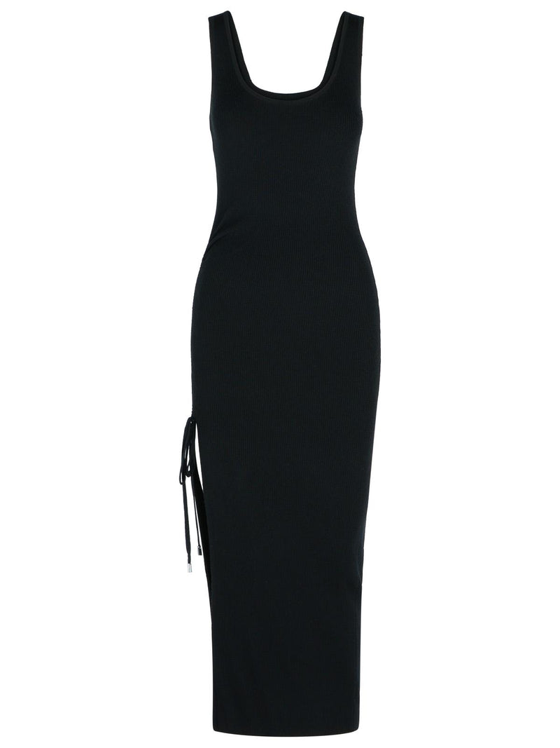 Michael Michael Kors Michael Michael Kors Ruched Black Wool Blend Dress - World Class Fashion