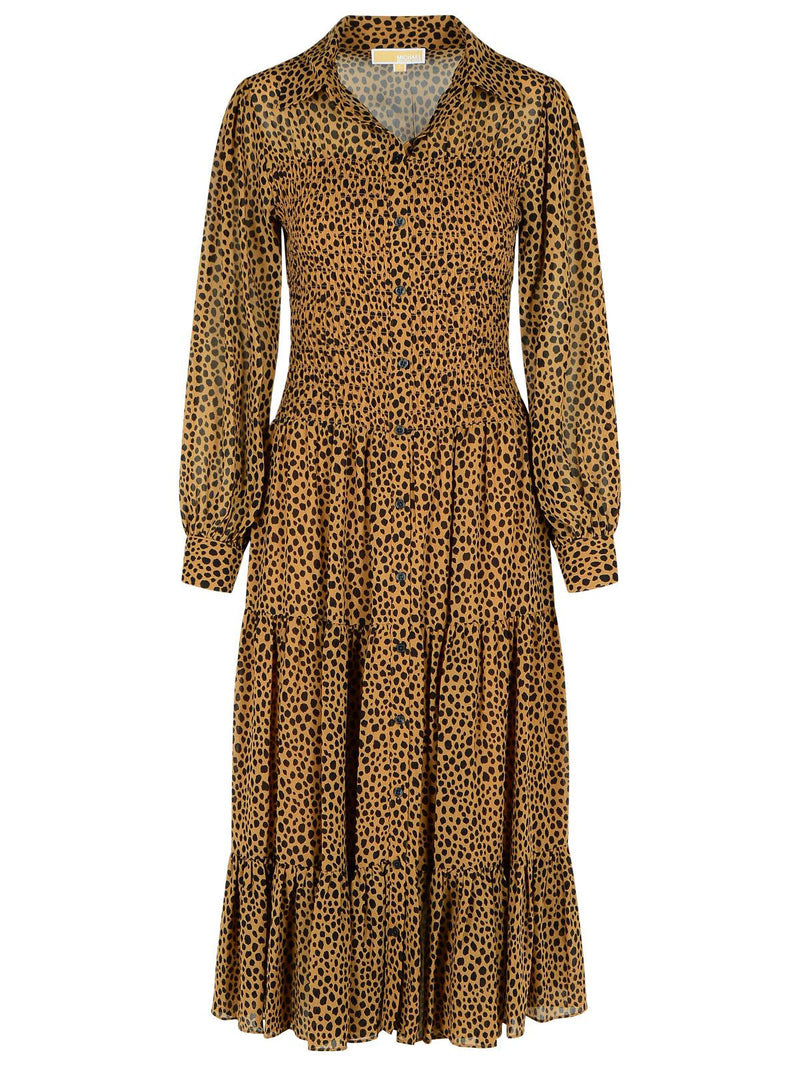 Michael Michael Kors Michael Michael Kors Leopard Print Brown Dress Women - World Class Fashion