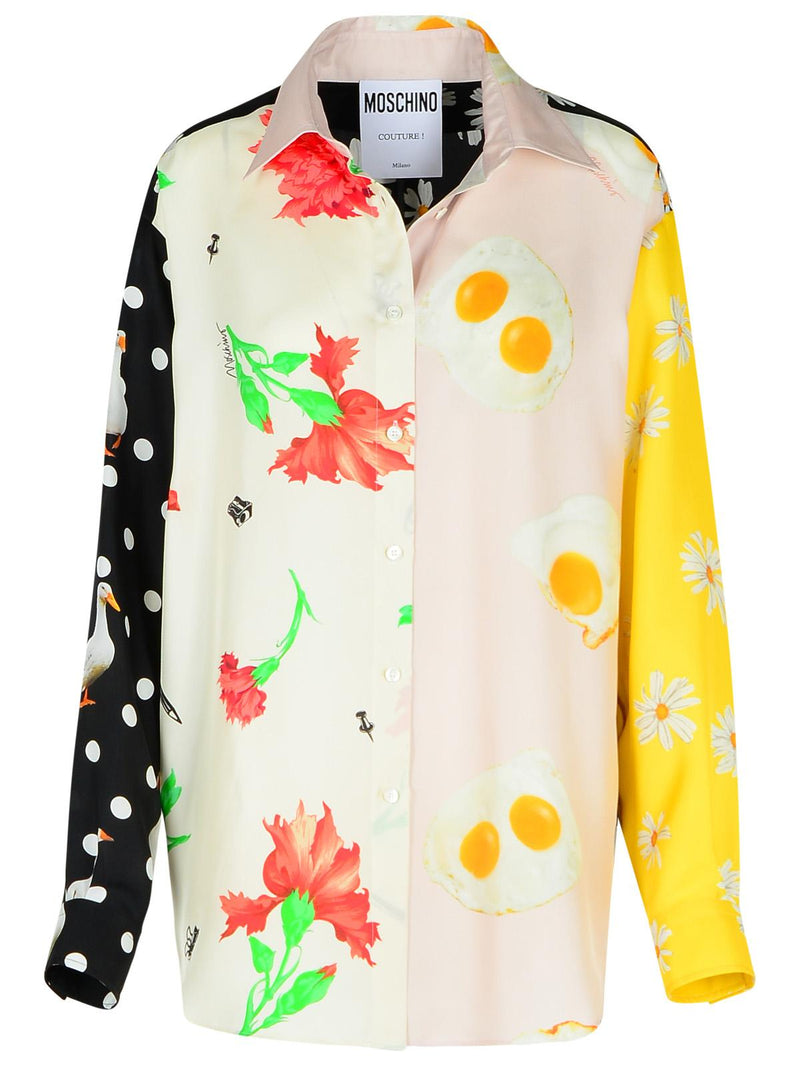 Moschino Moschino Patchwork Multicolor Silk Shirt Women - World Class Fashion
