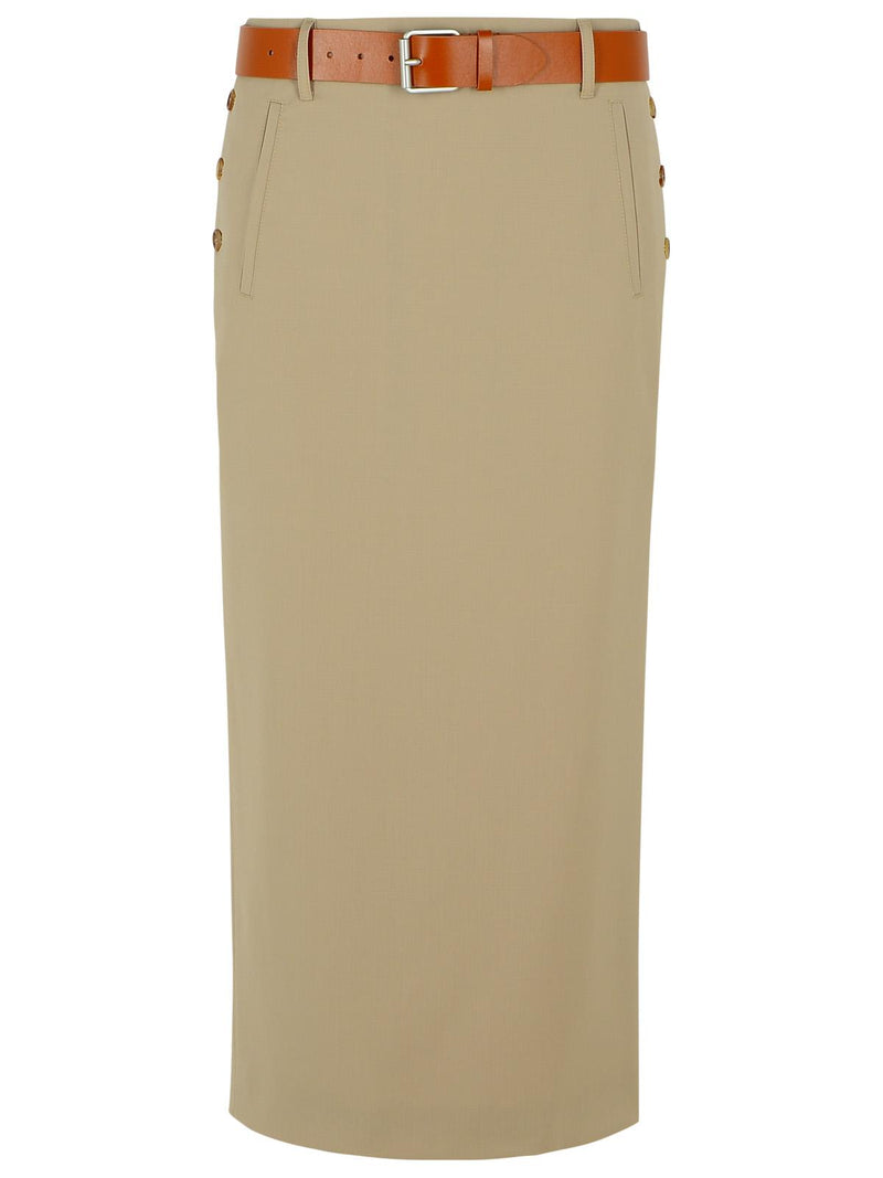Moschino Moschino Falda de Lana Virgen Beige para Mujer - World Class Fashion