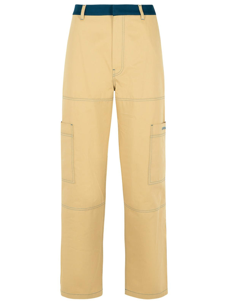 Off-white Off-white Cargo Beige Cotton Pants Men - World Class Fashion