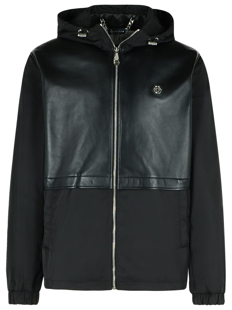 Philipp Plein Philipp Plein Black Leather Jacket - World Class Fashion