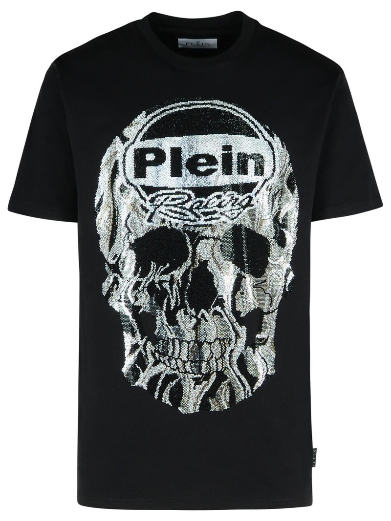 Philipp Plein Philipp Plein 'SKULL Strass' Black Cotton T-shirt - World Class Fashion