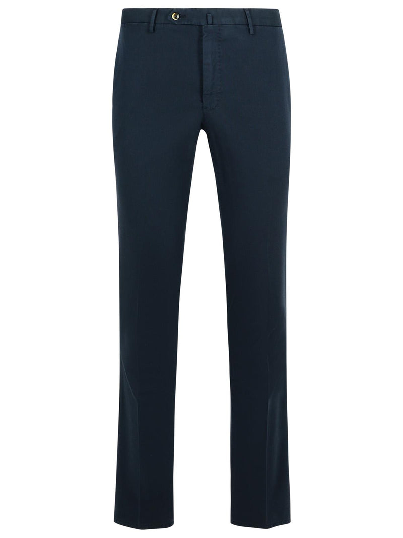 Pt01 Pt01 Superslim Navy Cotton Men Trousers - World Class Fashion