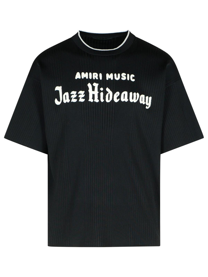 Amiri Amiri 'JAZZ' Black Viscose Blend Polo Shirt - World Class Fashion