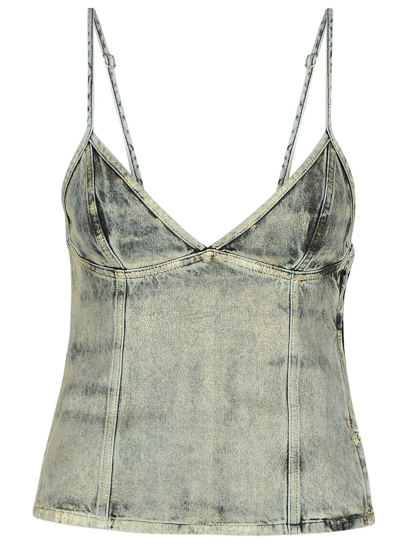 Diesel Diesel FULSY Silver Denim Tank Top - World Class Fashion
