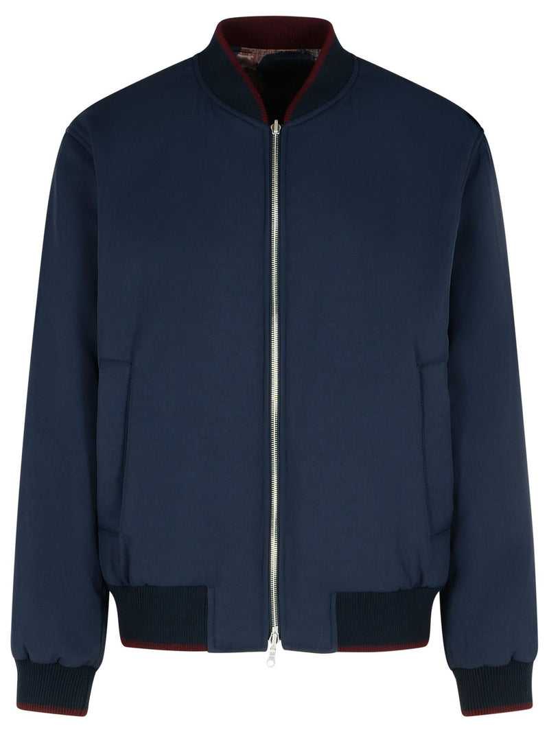Dries Van Noten Dries Van Noten 'VOLKER' Navy Viscose Blend Jacket - World Class Fashion